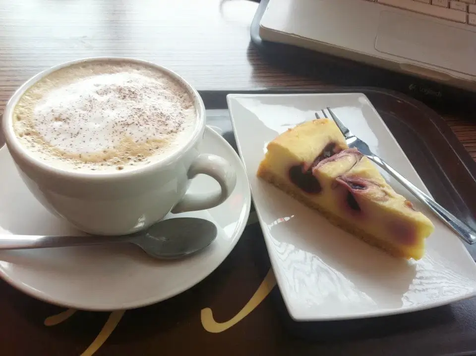 McCafé Chai Latte and Raspberry Cheesecake